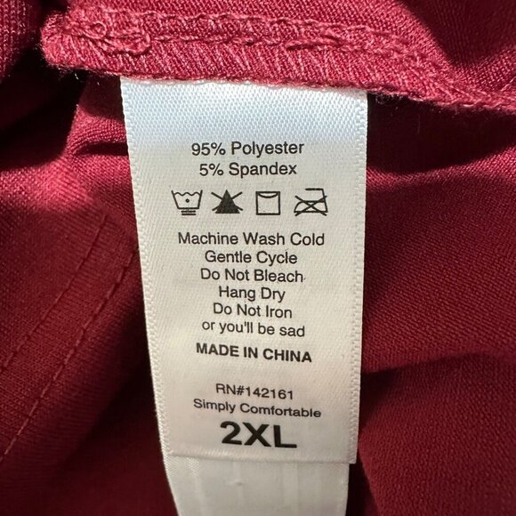 Lularoe AVA Women Size‎ 2XL Maroon Red V-neck Mutton Long Sleeve Dress NWT - Picture 10 of 10